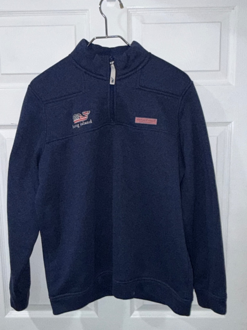 Vineyard Vines Quarter Zip Fleece Shep Pullover - Blue - MEDIUM